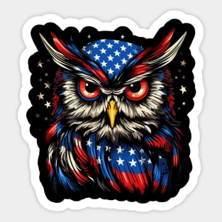 Patriotic Owl Sticker